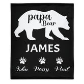 Papa Bear - Couverture personnalisée - Cadeau pour anniversaire, fête des pères, Thanksgiving